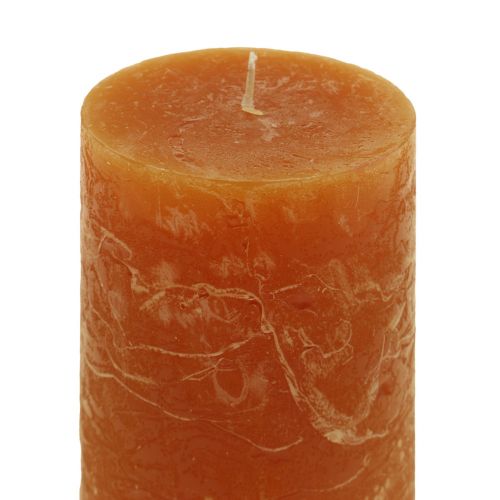 daiktų Stulpinės žvakės tamsiai oranžinės perdažytos Sunset 60x100mm 4vnt