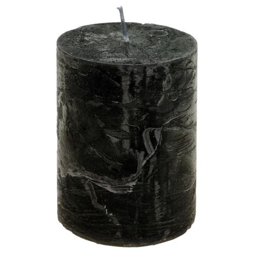 Juodos žvakės vienspalvės stulpinės žvakės 85x120mm 2 vnt