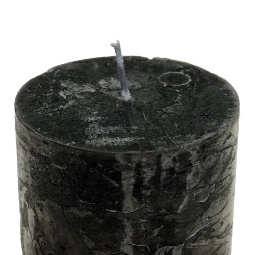 daiktų Juodos žvakės vienspalvės stulpinės žvakės 85x120mm 2 vnt