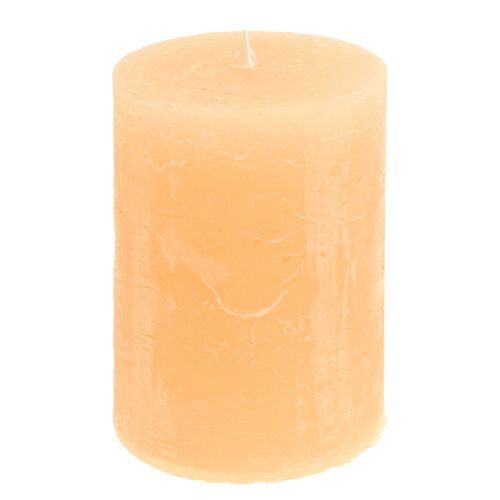 Žvakės abrikosinės šviesios stulpinės žvakės 85×120mm 2vnt