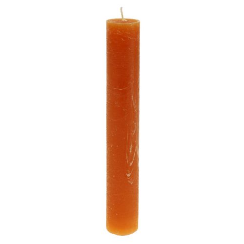 Kūginės žvakės tamsiai oranžinės vientisos spalvos Sunset 34x240mm 4vnt
