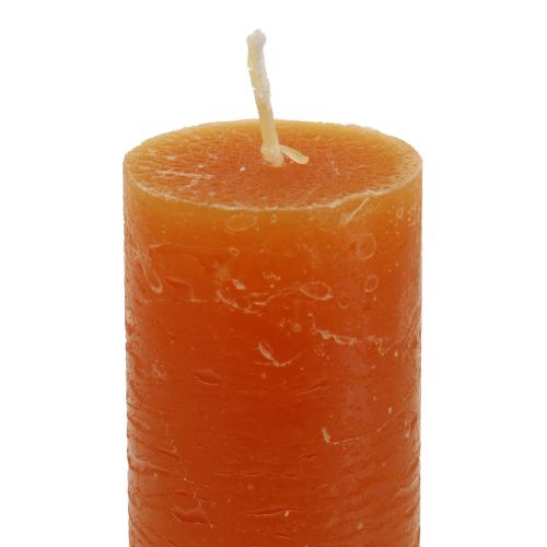 daiktų Kūginės žvakės tamsiai oranžinės vientisos spalvos Sunset 34x240mm 4vnt