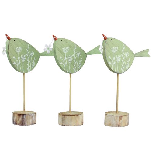 Dekoratyvinė paukščių stalo puošmena Velykinė medinė puošmena dekoratyvinė figūrėlė 24,5cm 3 vnt