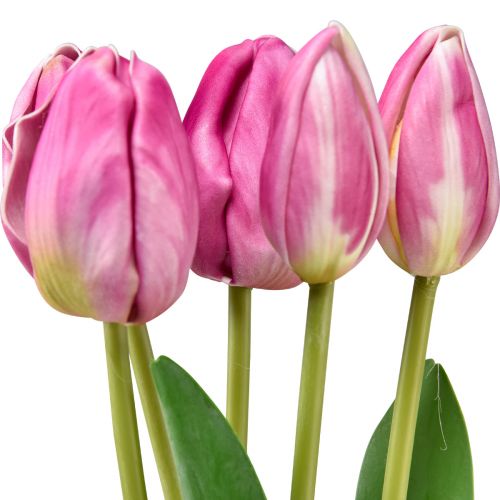 daiktų Rožinės tulpės Dekoracija Real Touch Dirbtinės gėlės Spyruoklė 49cm 5vnt