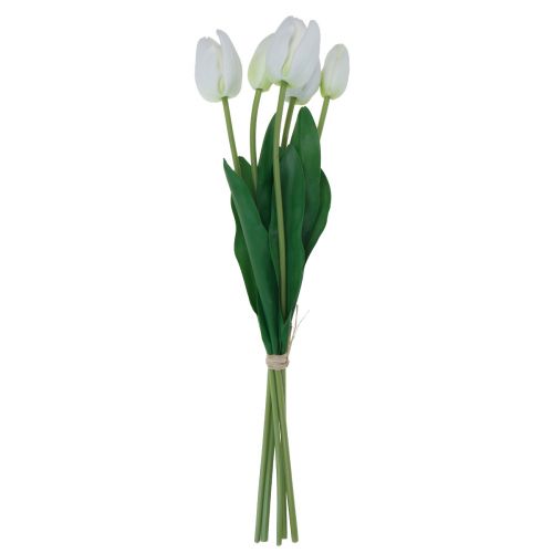 daiktų Baltos tulpės Dekoracija Real Touch Dirbtinės gėlės Pavasaris 49cm 5 vnt