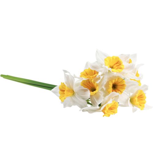 daiktų Dirbtiniai narcizai balti šilko žiedai narcizai 40cm 3 vnt