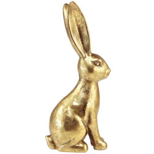Floristik24 Dekoratyvinis Velykų zuikis Auksinis Velykų papuošimas Triušiui sėdintis Antikvarinis H36cm
