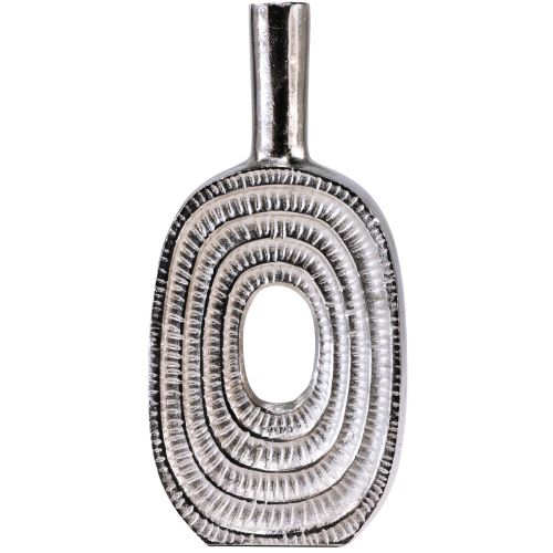 Floristik24 Dekoratyvinė vaza sidabrinė metalinė vaza sraigės kiauto spiralė H31cm