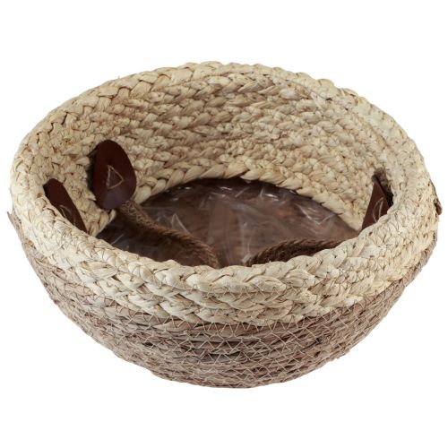 daiktų Dviejų spalvų jūržolių krepšelis su rankenomis Ø25cm H24cm