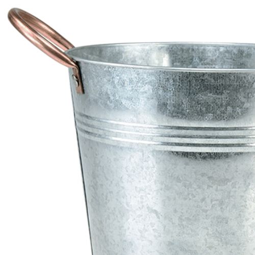 Floristik24 Gėlių vazonas su rankenomis metalinis kibiras sėjamoji Ø25cm H21cm