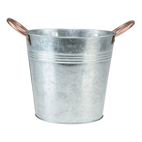 Gėlių vazonas su rankenomis metalinis dekoratyvinis kibiras Ø21cm H19,5cm