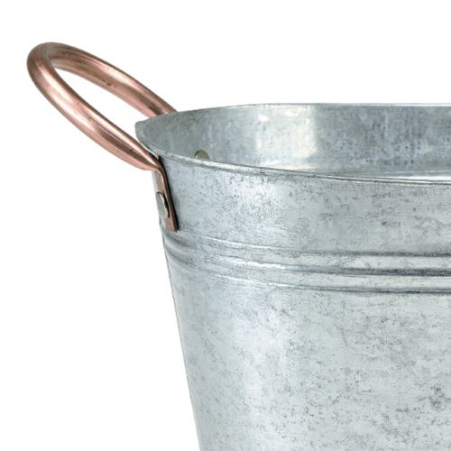 Floristik24 Gėlių dubuo su rankenomis metalinis dubuo dviejų atspalvių 23×15,5×10,5 cm