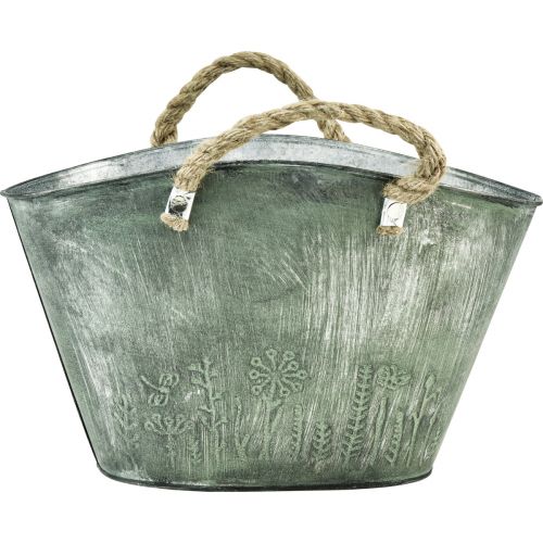 daiktų Gėlių vazonas su džiuto rankenomis metalinė rankinė 31×20×17cm