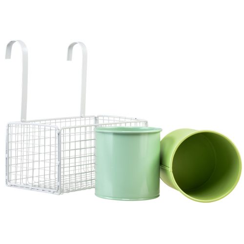 daiktų Gėlių vazonas pakabinamas metalinis žalias balkono apdaila L22cm A23,5cm