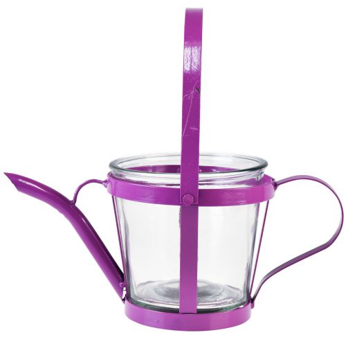 daiktų Žibinto stiklo dekoratyvinė laistytuvu metalinė rožinė Ø14cm H13cm