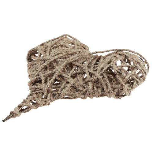 Floristik24 Dekoratyvinė širdies metalinė natūrali dengta spyruoklinė puošmena 20×22cm