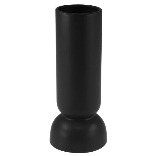 daiktų Keraminė vaza Juoda Moderni ovalo formos Ø11cm H25,5cm