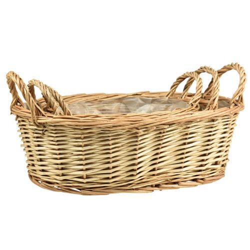 daiktų Augalų krepšelis austas krepšelis ovalus gluosnis 42/34/28cm rinkinys iš 3 vnt