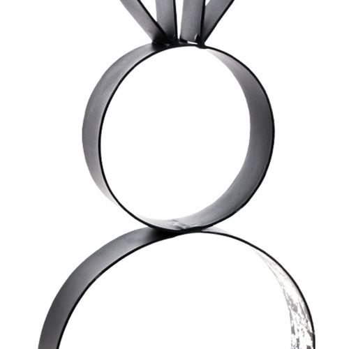 daiktų Velykų zuikis juodas sidabrinis triušiukas metalinis medis 13,5×37cm