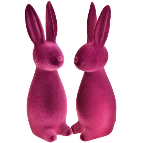 Floristik24 Velykiniai zuikiai violetiniai dekoratyviniai zuikiai – 2-as pasirinkimas – pulkuoti 8×10×29cm 2 vnt.