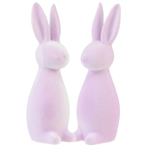 Floristik24 Dekoratyviniai velykiniai zuikiai – 2-as pasirinkimas – šviesiai violetiniai 8×10×29 cm 2 vnt.