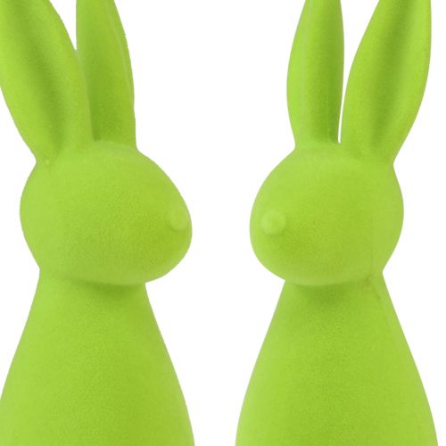 daiktų Flocked zuikiai obuolių žalia – 2 pasirinkimas – Velykų stalo puošmena 8×10×29cm 2 vnt.