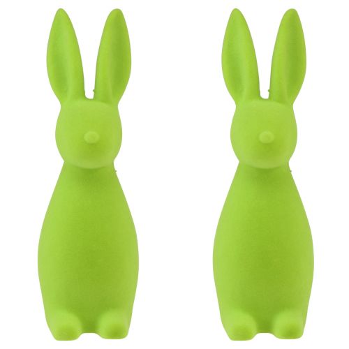 daiktų Flocked zuikiai obuolių žalia – 2 pasirinkimas – Velykų stalo puošmena 8×10×29cm 2 vnt.