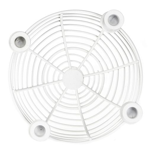 daiktų Žvakių laikiklis baltame dekoratyviniame metaliniame dubenyje Ø14cm H7cm