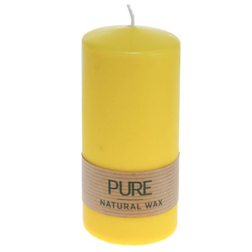 daiktų Pillar žvakė geltona citrininė Wenzel žvakės PURE žvakės 130×60mm