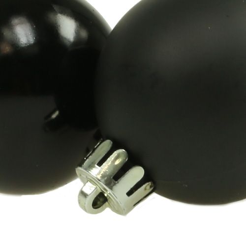 Floristik24 Kalėdinis rutulys plastikinis Ø4cm juodas 16 vnt