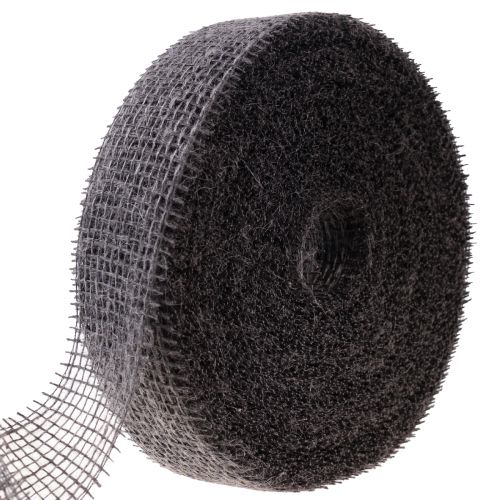 Floristik24 Džiuto kaspinas tinklelis juostelė deko juostelė džiuto ruda taupe 5cm 40m
