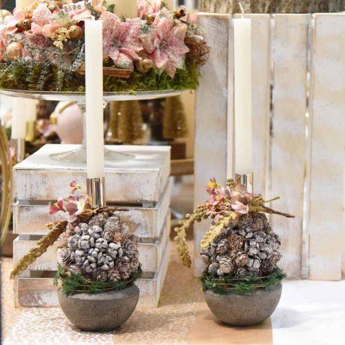 Floristik24 Kalėdinės dekoracijos kūgių rutulys, skirtas pakabinti eglutės papuošalus Ø10cm