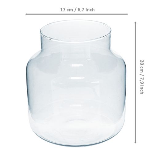 daiktų Stiklo vaza apvali gėlių vaza didelė 100 % perdirbtas stiklas H20 Ø17cm