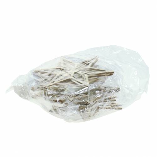 Floristik24 3D žvaigždės mediena pakabinti 13,5cm 6vnt