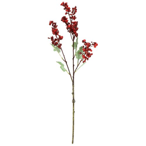 Floristik24 Dirbtinė uogų šakelė, raudona, dirbtinė šakelė, kalėdinė dekoracija, 74 cm