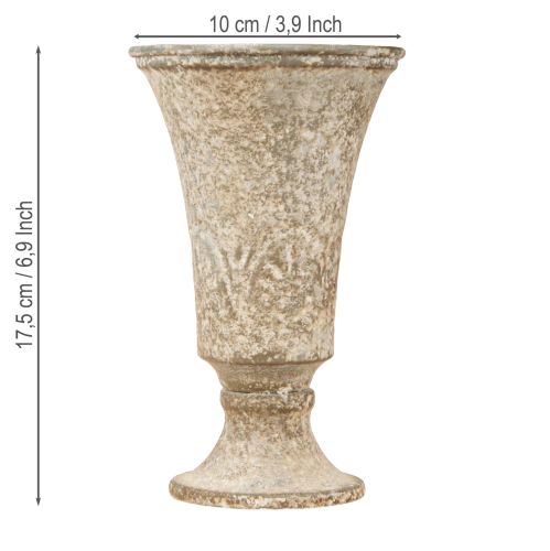 daiktų Senovinio dizaino taurė metalinė dekoracija Ø11cm H17,5cm