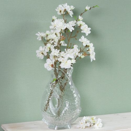 daiktų Dekoratyvinė žuvies formos stiklinė vaza harmoningam kambario dizainui, 24,5 cm