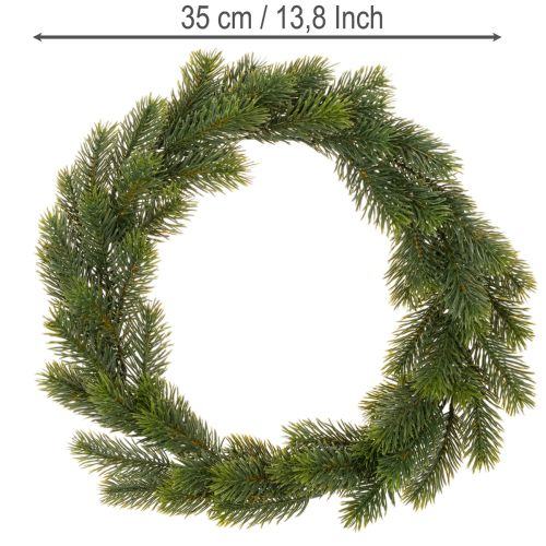 Dirbtinis eglės žalumo vainikas durų dekoracijai, 35 cm | Floristik24.lt