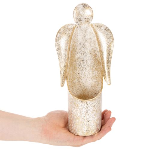 Žvakidė angelo figūrėlė, auksinė, šventinė dekoracija, 27 cm | Floristik24.lt
