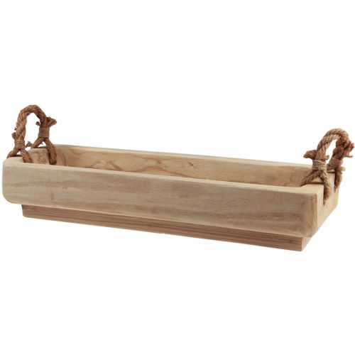 Floristik24 Augalų dėžutė medinis dubuo kvadratinis Paulownia natural 57,5×18cm×18m