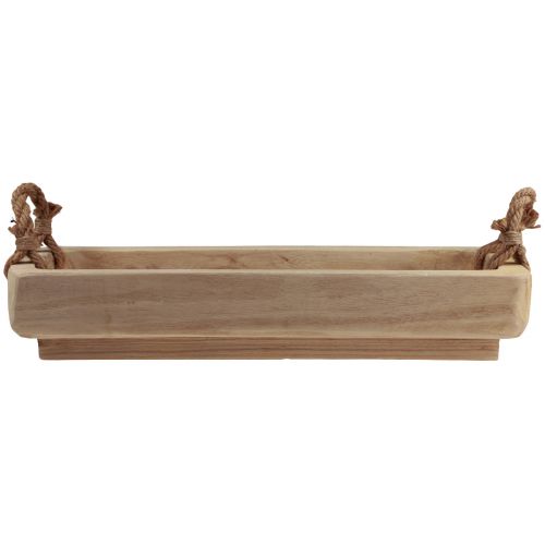 Floristik24 Augalų dėžutė medinis dubuo kvadratinis Paulownia natural 57,5×18cm×18m