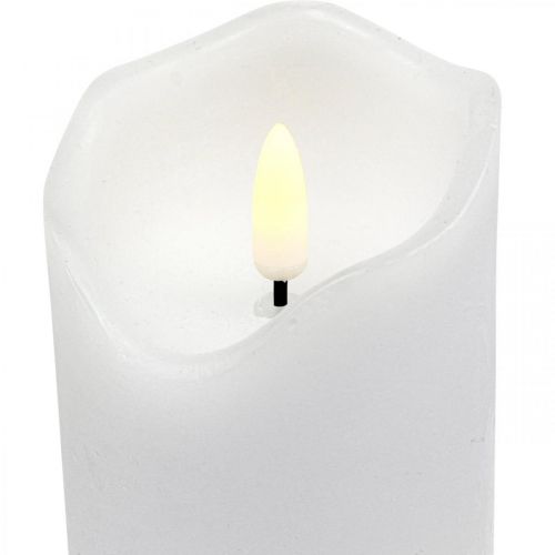 Floristik24 LED žvakė su laikmačiu tikro vaško baltos spalvos žvakė H17cm