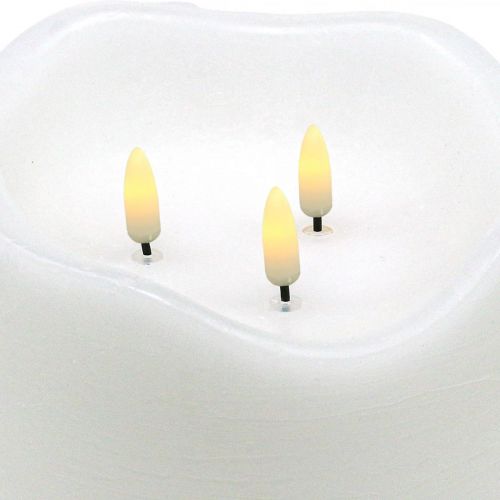Floristik24 LED didelė vaško baltumo žvakė akumuliatoriaus laikmačiui Ø14,5cm H15cm
