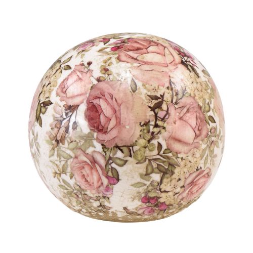 Keraminis rutulys su rožėmis keramikinis dekoratyvinis molinis indas Ø9,5cm