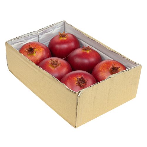 Floristik24 Granatų deko vaisių deko maisto manekenai raudoni 8cm 6vnt