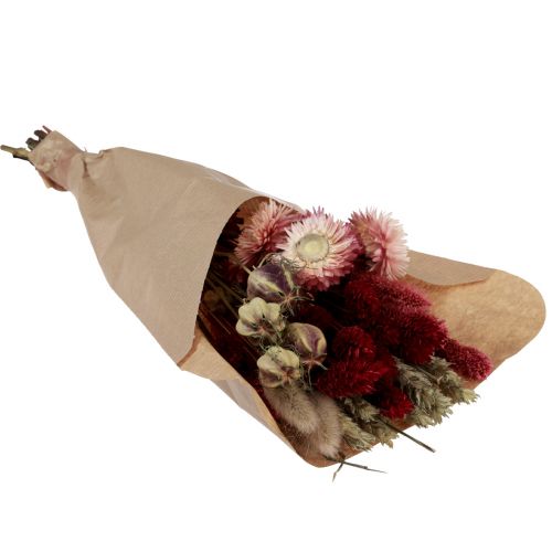daiktų Džiovintų gėlių puokštė šiaudinės gėlės Phalaris raudonos 30cm