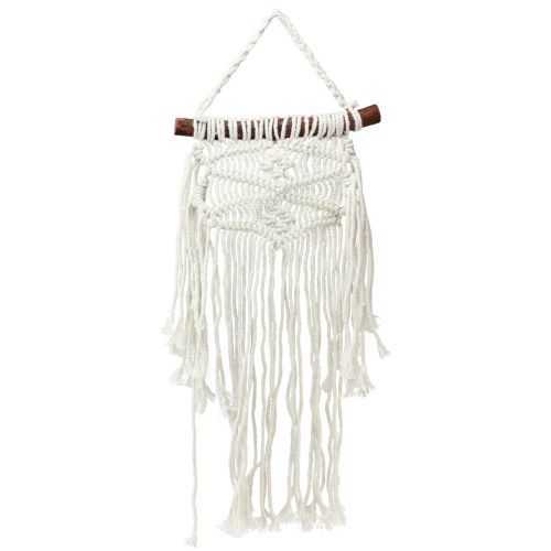 Floristik24 Sienų pakabinimo macrame boho sienų dekoravimo kremas 18,5×48cm