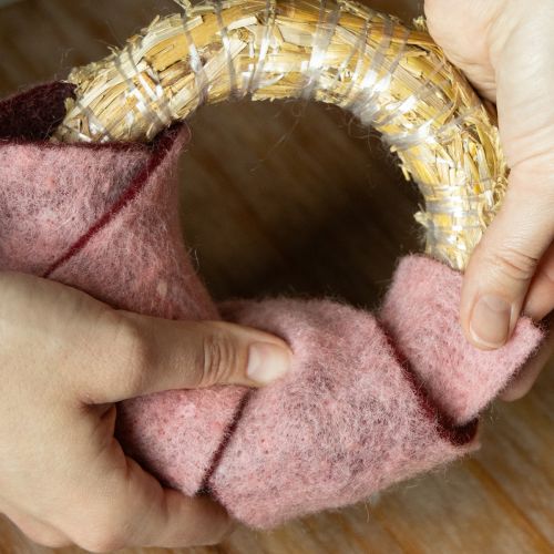 daiktų Veltinio juostelė dvispalvė vazono juostelė vilnonė veltinio juostelė rausvai raudona 7,5 cm 5 m