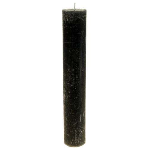Didelės žvakės, lazdelės žvakės, vienspalvis antracitas, 50x300mm, 4 vnt.