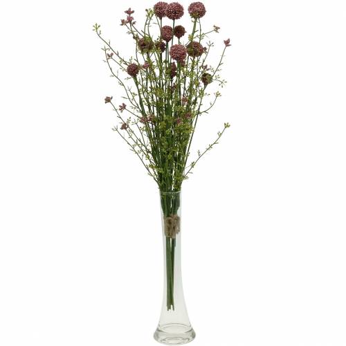 Floristik24 Dirbtinės Craspedia Violet Drumstick Dirbtinės gėlės 3vnt